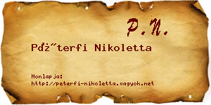 Péterfi Nikoletta névjegykártya