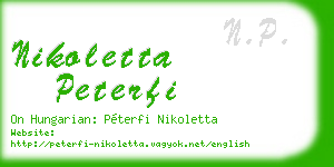 nikoletta peterfi business card